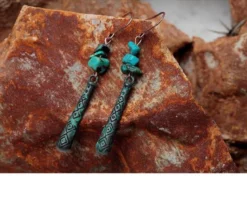Boucles d'oreille en turquoise africaine