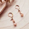 Boucles d'oreilles comète pierre lune