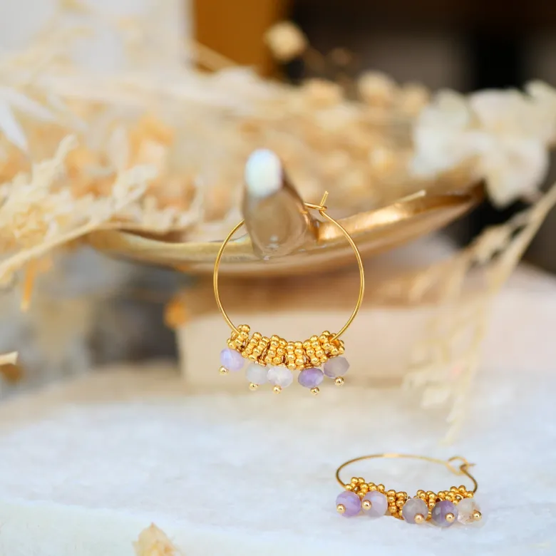 Boucles d'oreilles drishti amethyste