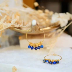 Boucles d'oreilles drishti lapis lazuli