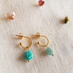 Boucles d'oreilles fame amazonite