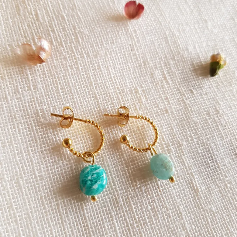 Boucles d'oreilles fame amazonite
