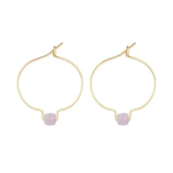 Boucles d'oreilles kunzite & or