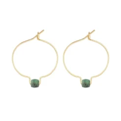 Boucles d'oreilles émeraude & or