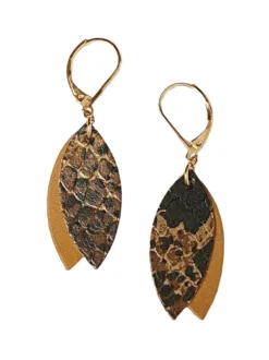 Boucles d'oreilles mini-pétale caramel