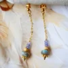 Boucles d'oreilles neer - tanzanite et labradorite - intuition et protection