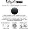 Boucles d'oreilles obsidienne luna or