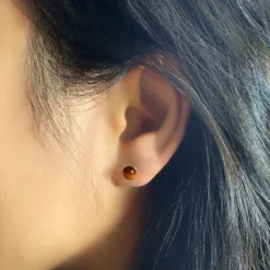 Boucles d'oreilles oeil de tigre iris or