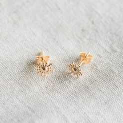 Boucles d'oreilles or puces soleil