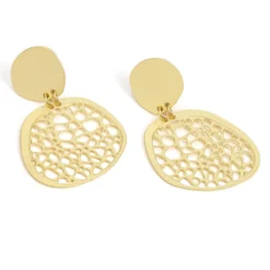 Boucles d'oreilles Petra en laiton doré fabrication artisanale