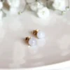 Boucles d'oreilles pierre de lune iris or
