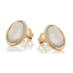 Boucles d'oreilles pierre de lune gris
