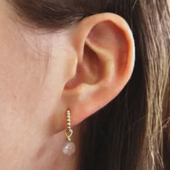 Boucles d'oreilles pierre de soleil ariane or
