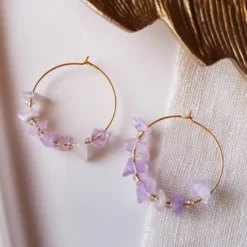 Boucles d'oreilles prisca amethyste