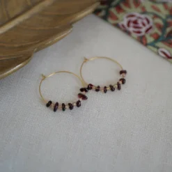 Boucles d'oreilles prisca grenat