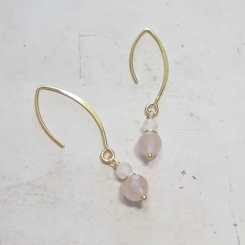 Boucles d'oreilles quartz rose