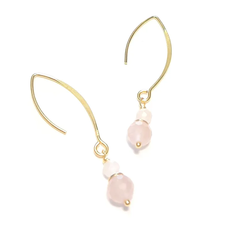 Boucles d'oreilles quartz rose