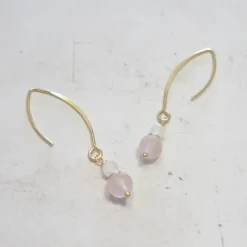 Boucles d'oreilles quartz rose