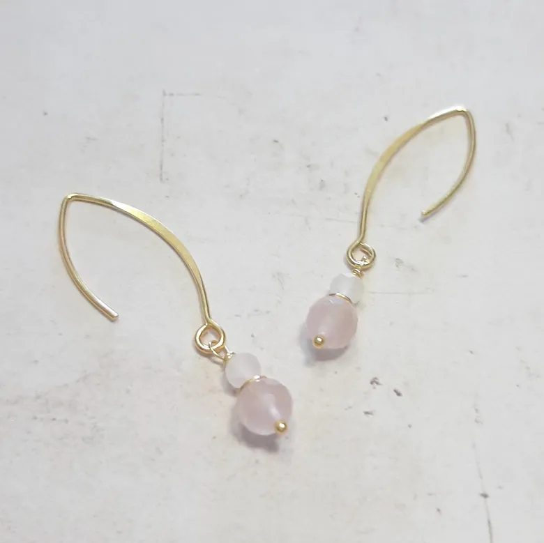 Boucles d'oreilles quartz rose
