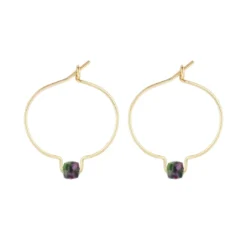 Boucles d'oreilles rubis zoïsite & or