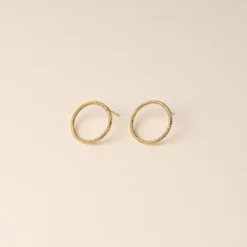 Boucles dorées - anneaux ronds texturés