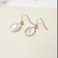 Boucles grand nino nacre blanche