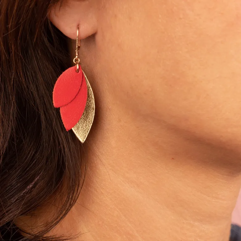 Boucles mini céleste rouge