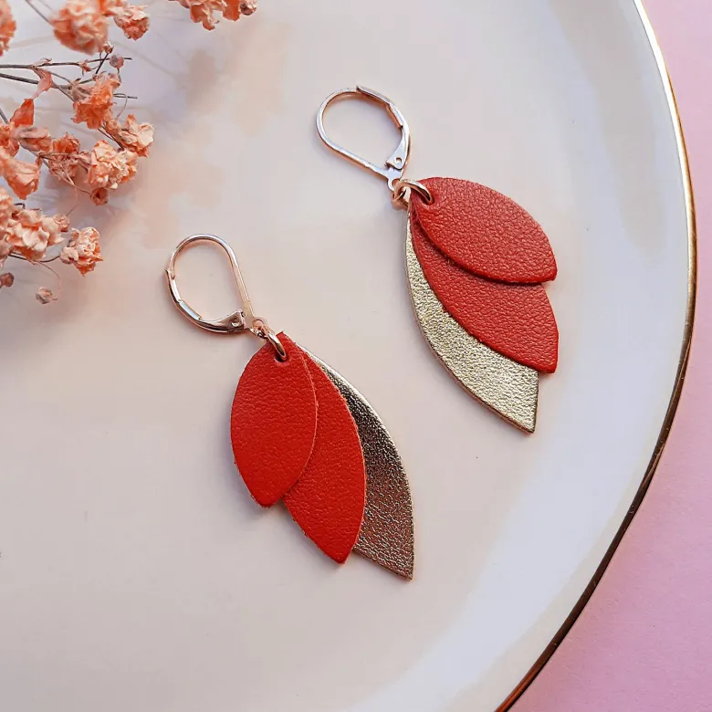 Boucles mini céleste rouge