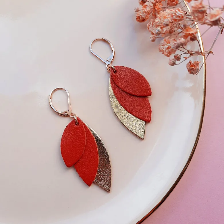 Boucles mini céleste rouge