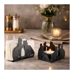 Bougeoir chat noir