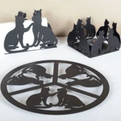 Bougeoir chat noir