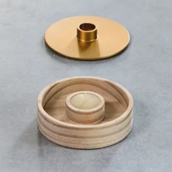 Bougeoir 2 en 1 bois et métal