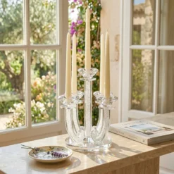 Bougeoir en cristal diamants