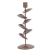 Bougeoir en métal feuilles 26 cm