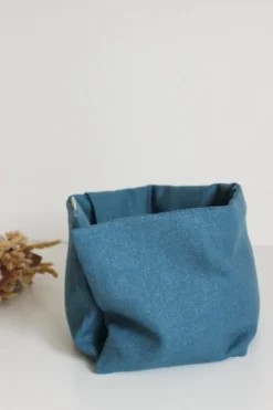 Bouillotte cervicales lin bleu pétrole