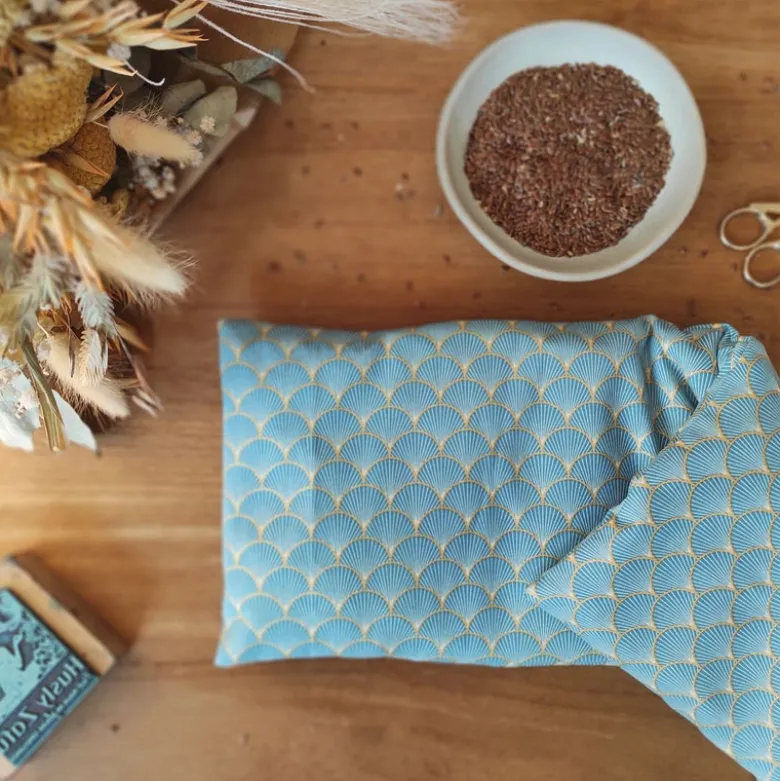 Bouillotte sèche kintsugi bleue