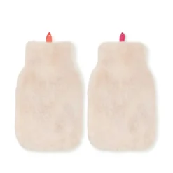 2 bouillottes fausse fourrure recyclée