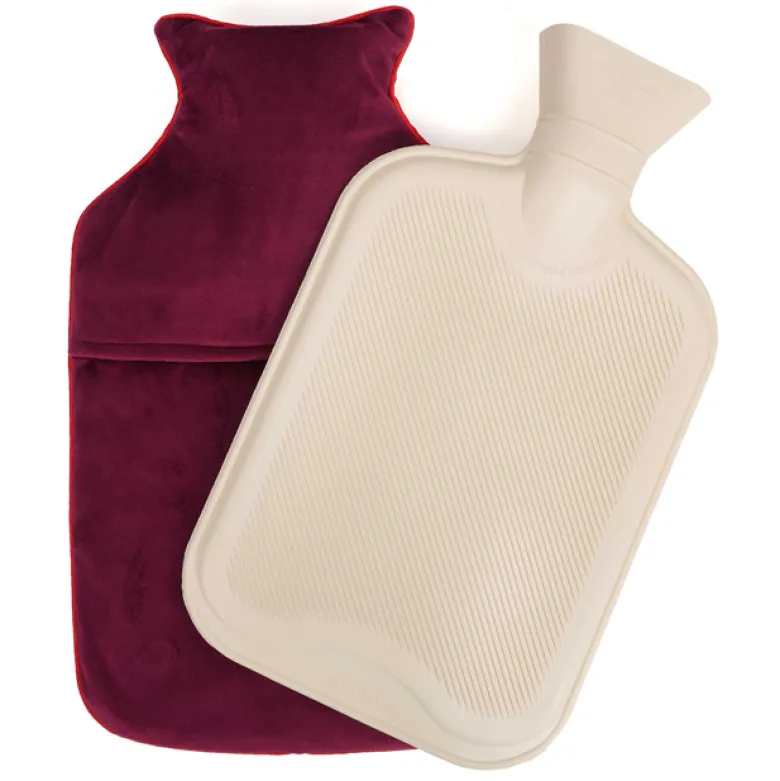 Bouillotte velours recyclé rouge