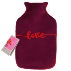 Bouillotte velours recyclé rouge