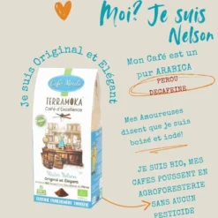 Box de 5 x 250 g cafés moulu bio décaféiné du pérou