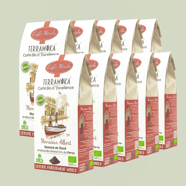Box de 10 x 250g de cafés moulu bio du pérou