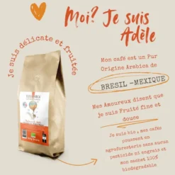 Box de 6 x 1 kg de cafés grain bio du brésil et du mexique