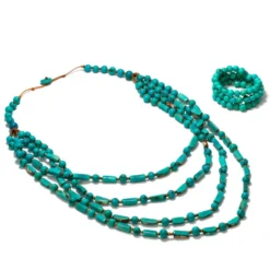 Bracelet açaï et tagua bleu