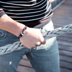 Bracelet ancre homme bleu marine bateau