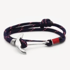 Bracelet ancre homme bleu marine bateau