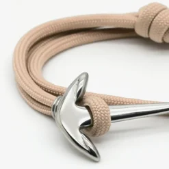 Bracelet ancre marine homme - corde beige