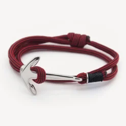 Bracelet ancre marine homme - corde rouge