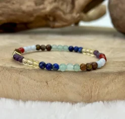 Bracelet 7 chakra pierres naturelles 4mm