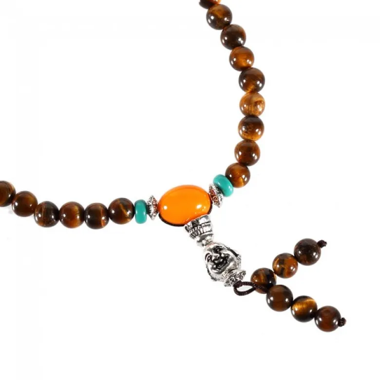 Bracelet-collier mala - oeil de tigre