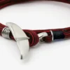 Bracelet corde baleine homme marin rouge